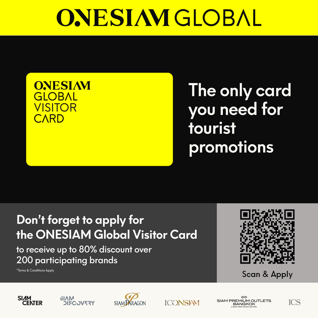 ONESIAM Global Visitor Card - Privilege card for tourists across Bangkok's 6 premier malls