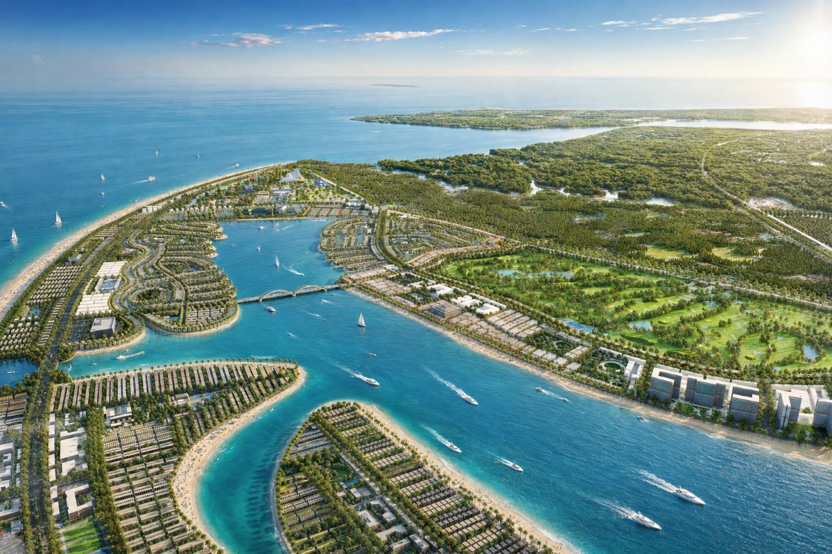 An aerial master plan of Vinhomes Green Paradise in Can Gio, the world