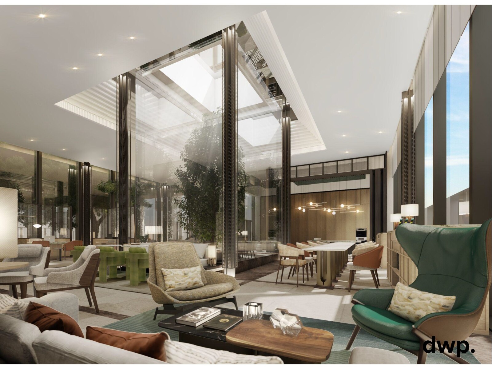 The Level 36 lobby at Fraser Suites Reserve Bangkok. (Rendering)